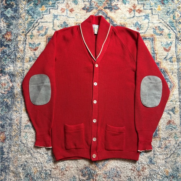 Vintage 70s Ernie Richardson Curler Cardigan Sweater Large - Picture 1 of 6